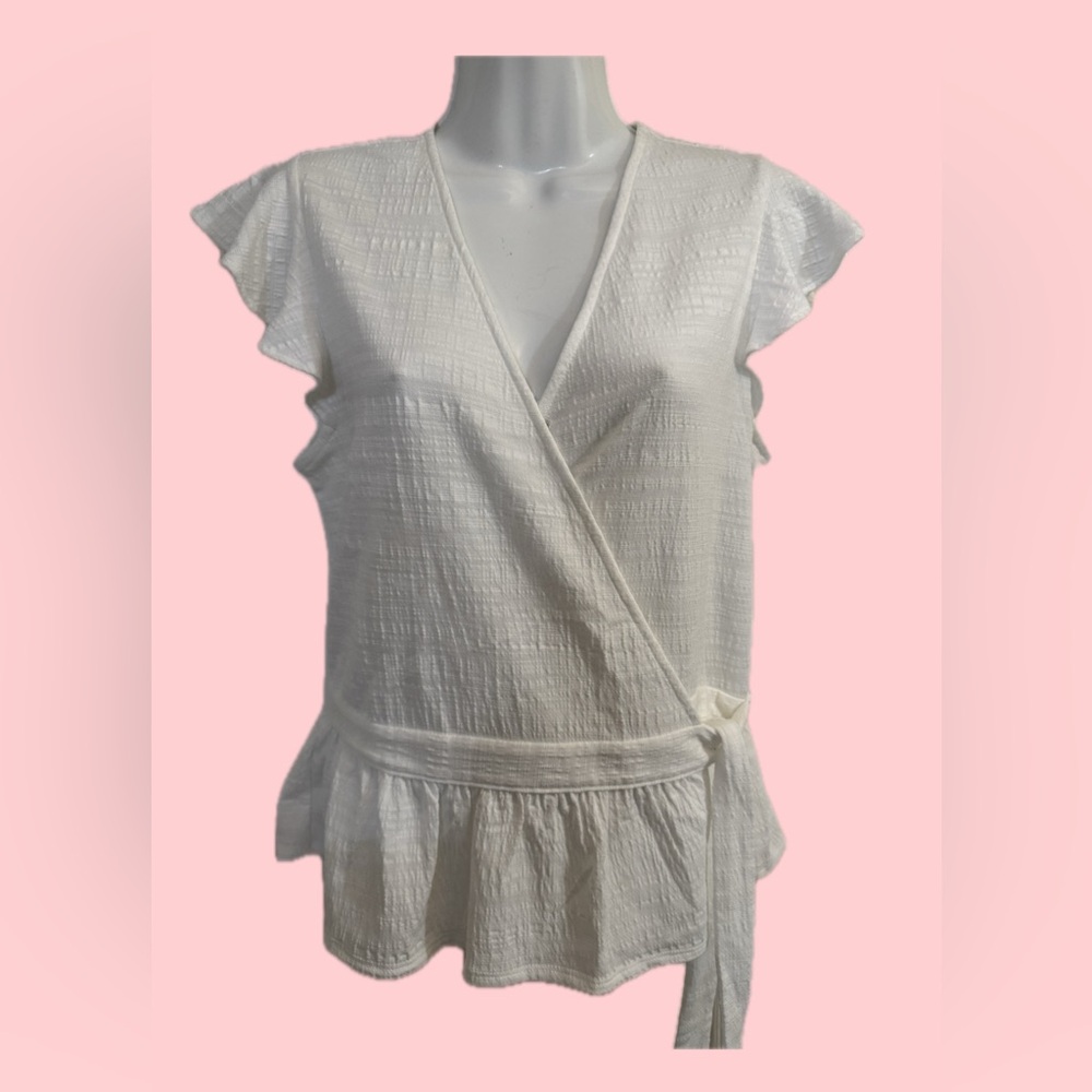 Banana Republic White Textured Top